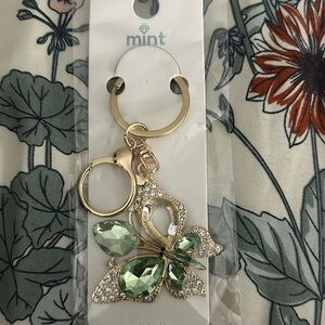 Mint Gold and Green Gem Butterfly Key Holder